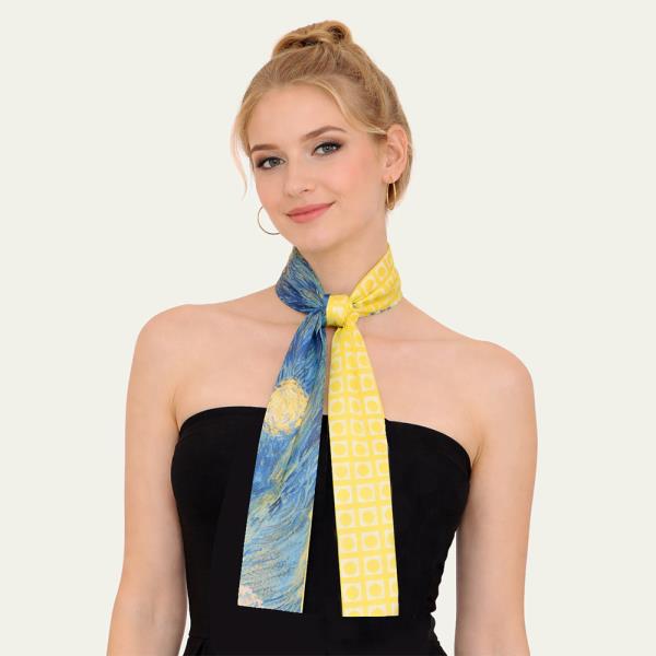 ABSTRACT SWIRL SKINNY SCARF