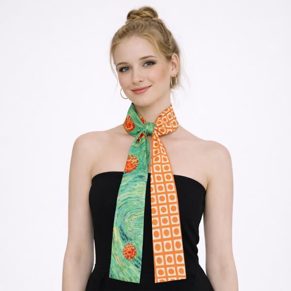 ABSTRACT SWIRL SKINNY SCARF