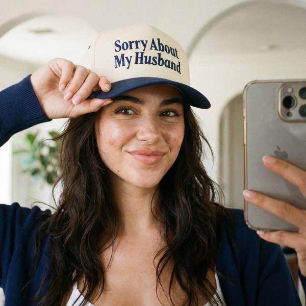 CC SORRY ABOUT MY HUSBAND TRUCKER HAT