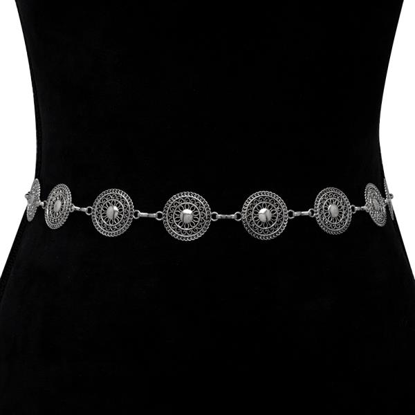 ROUND METAL DESIGN HOOK BELT