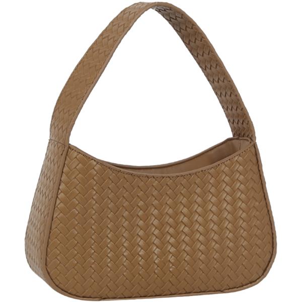 WOVEN TEXTURED DESIGN SHOULDER BAG