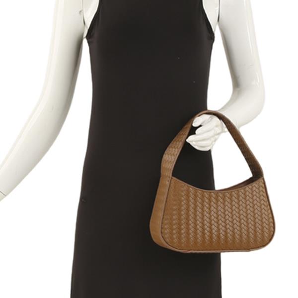 WOVEN TEXTURED DESIGN SHOULDER BAG