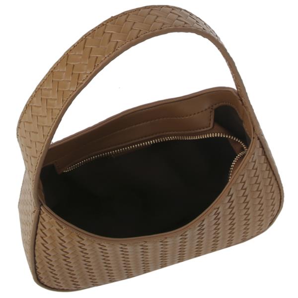 WOVEN TEXTURED DESIGN SHOULDER BAG