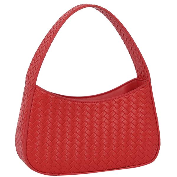 WOVEN TEXTURED DESIGN SHOULDER BAG