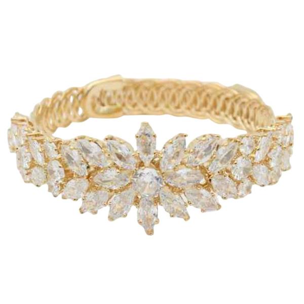 RHINESTONE BRIDAL WIRE ADJUSTABLE BANGLE BRACELET