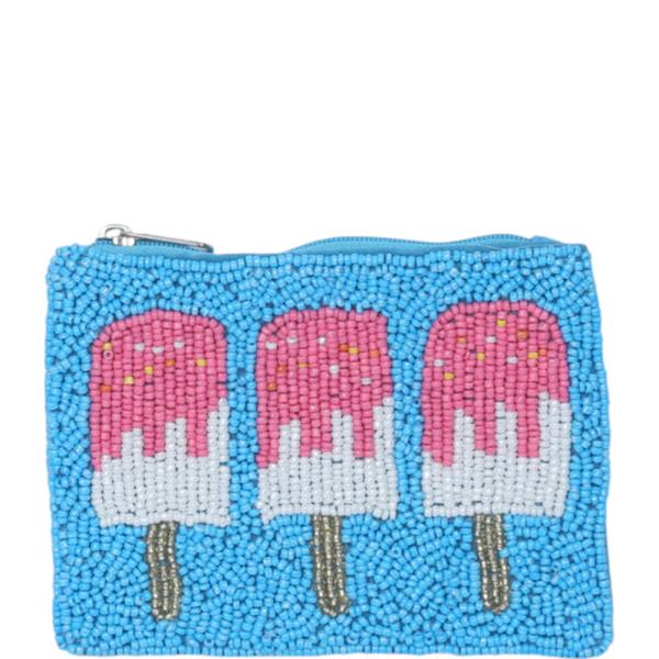 SEED BEAD ICE CREAM COIN PURSE BAG
