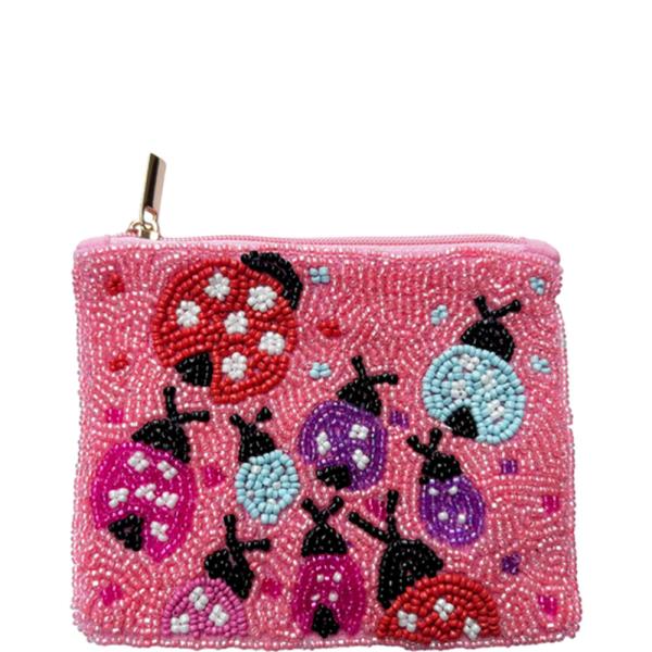 SEED BEAD REDYBUG COIN PURSE BAG