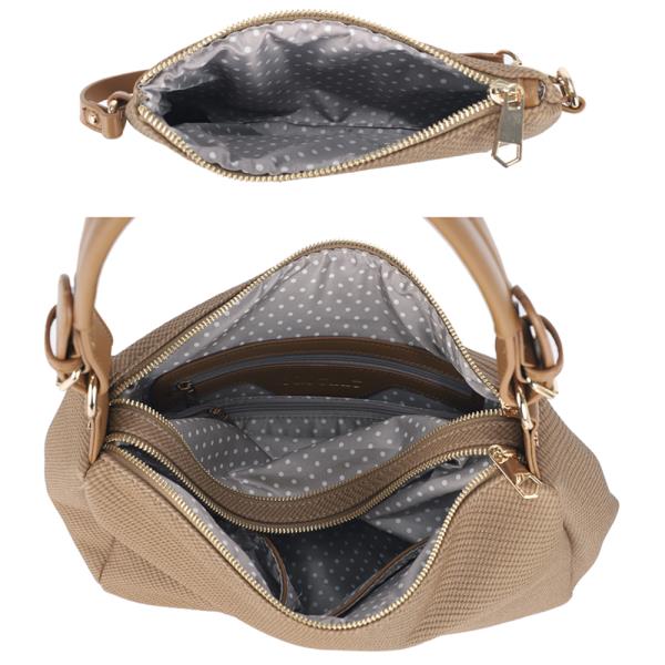 2IN1 TEXTURE SHOULDER HOBO W MINI BAG SET