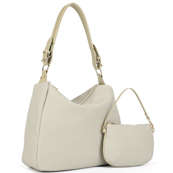 2IN1 TEXTURE SHOULDER HOBO W MINI BAG SET