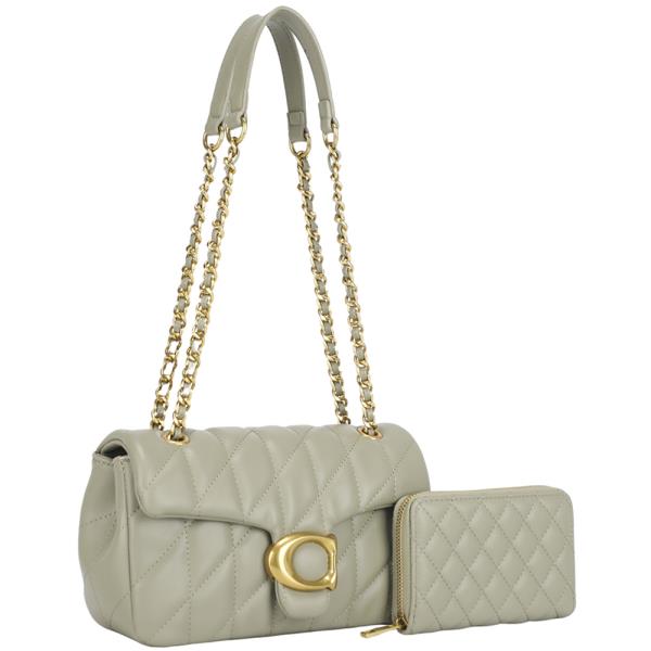 2IN1 QUILTED DESIGN SHOULDER BAG W WALLET SET