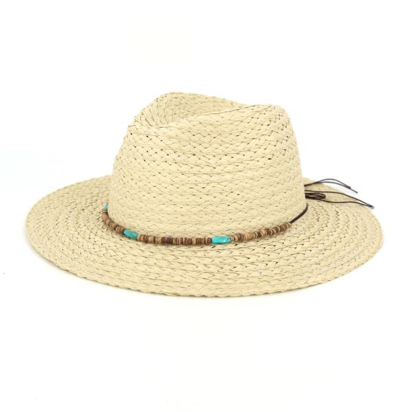 BOHO STONE BAND STRAW HAT