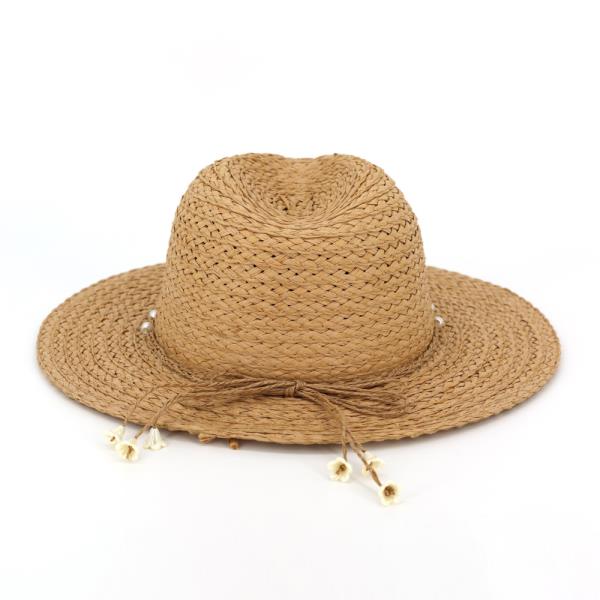 WOVEN PEARL BAND STRAW HAT