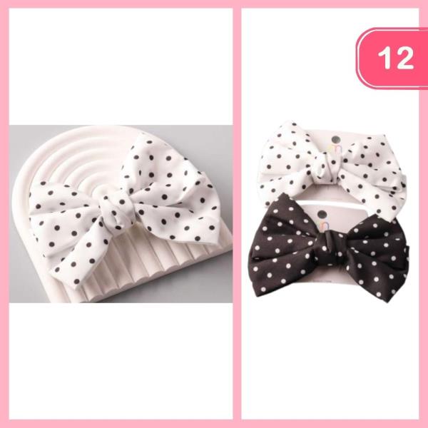 POLKA DOT BOWTIE HAIR BOW (12 UNITS)