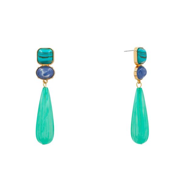 STONE TEARDROP DANGLE EARRING