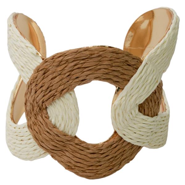 RAFFIA STRAW CUFF BRACELET