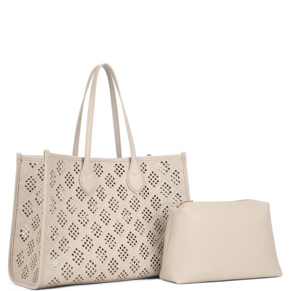 2IN1 VENTED PATTERN DESIGN TOTE BAG W POUCH SET