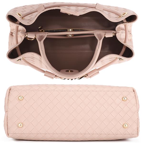 MODERN QUILTED TEXTURED DESIGN SATCHEL BAG