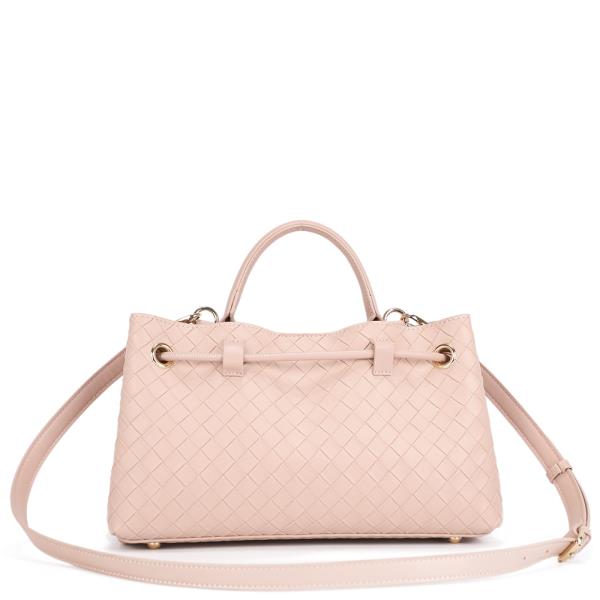 MODERN QUILTED TEXTURED DESIGN SATCHEL BAG