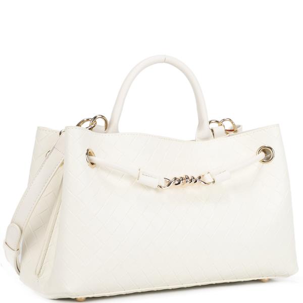 MODERN QUILTED TEXTURED DESIGN SATCHEL BAG