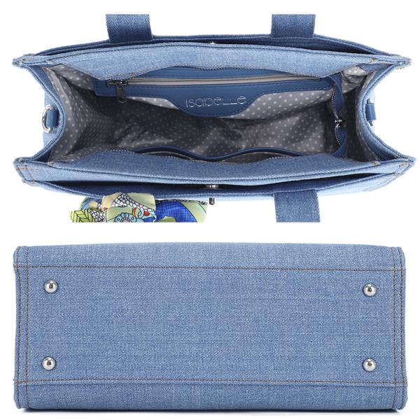 DENIM TEXTURED CHIC SATCHEL BAG