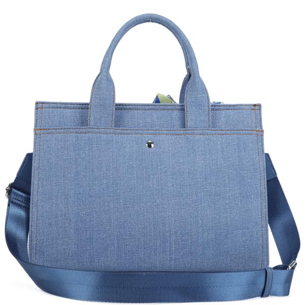 DENIM TEXTURED CHIC SATCHEL BAG