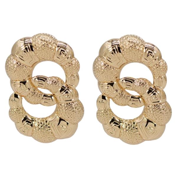 METAL LINK GEOMETRIC STATEMENT DROP EARRING