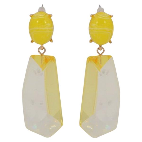 RESIN ROUND DROP EARRING