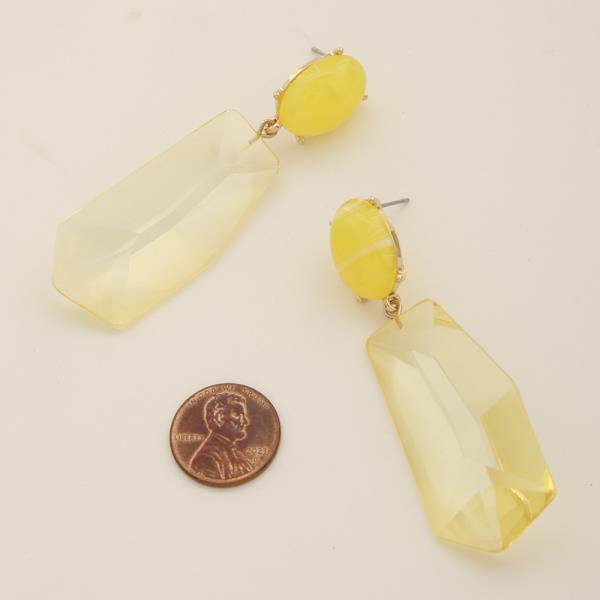 RESIN ROUND DROP EARRING