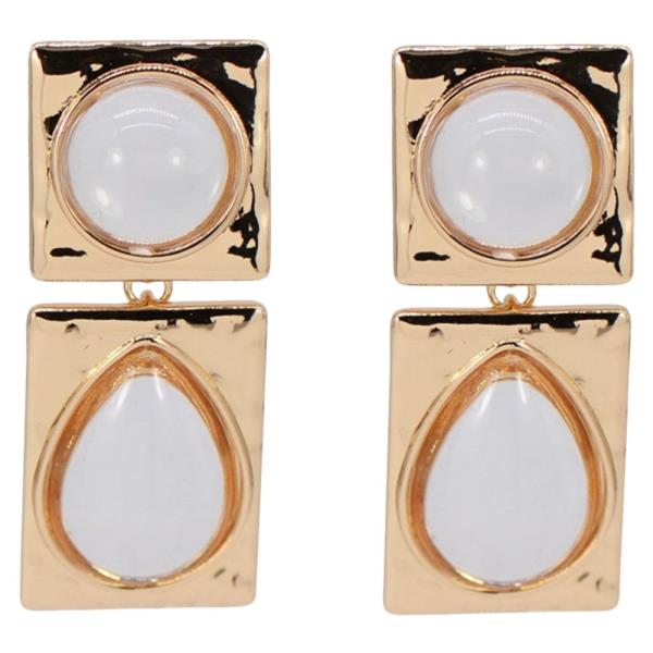 RESIN RECTANGLE DANGLE EARRING