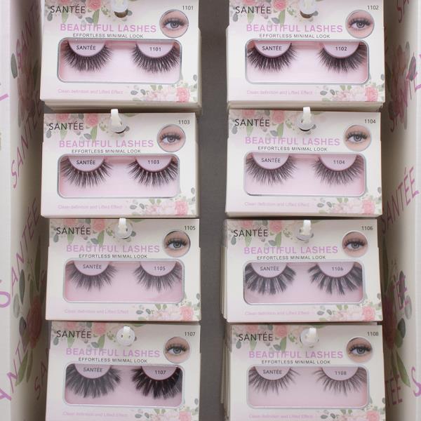 SANTEE BEAUTIFUL 3D FAUX MINK LASHES W DISPLAY SET