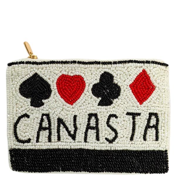 SEED BEAD CANASTA COIN PURSE BAG