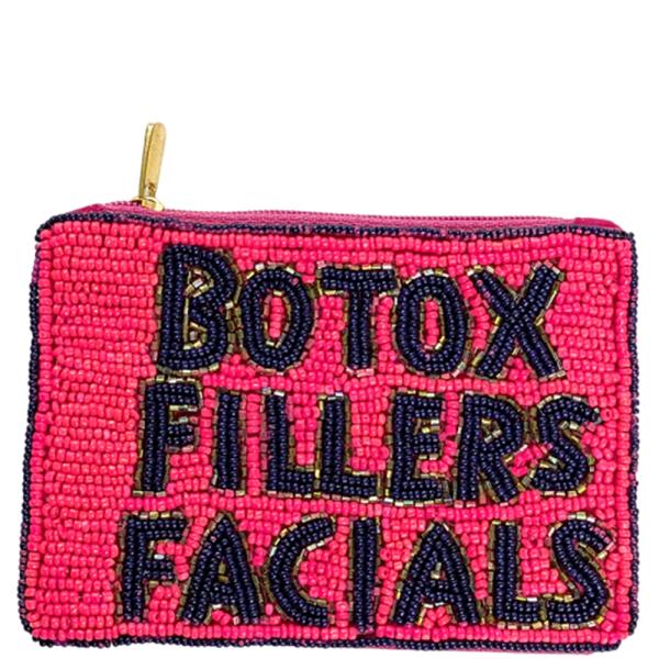 SEED BEAD BOTOX FILLERS FACIALS COIN PURSE BAG