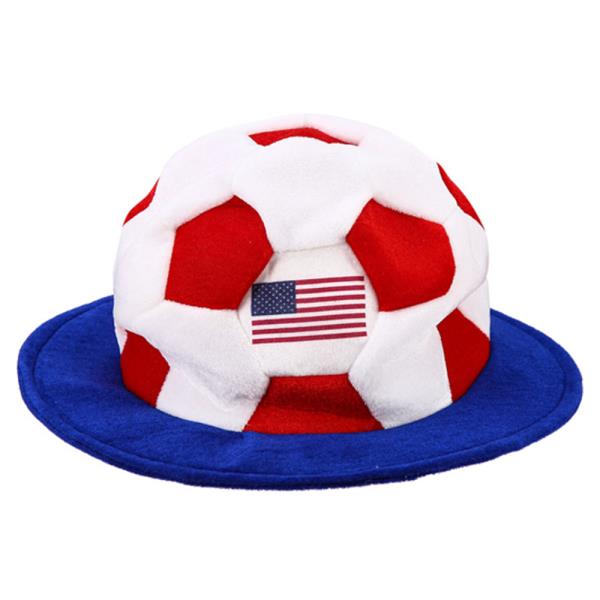 SOCCER BALL TOP USA FLAG FAN HAT