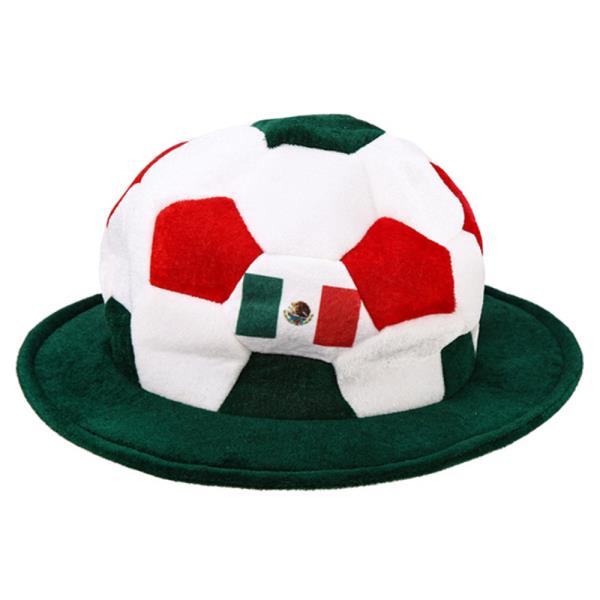 SOCCER BALL TOP MEXICO FLAG FAN HAT
