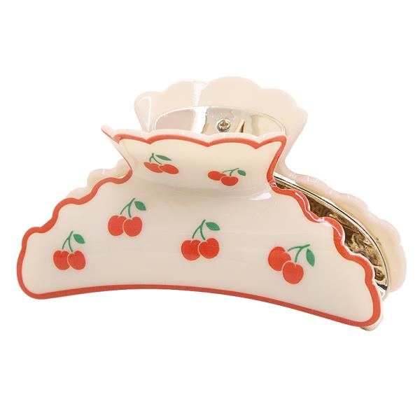 CHERRY PRINT HAIR CLAW CLIP