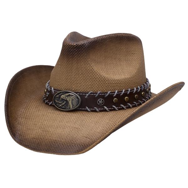 AMERICAN STAR EAGLE HEAD STUD COWBOY HAT