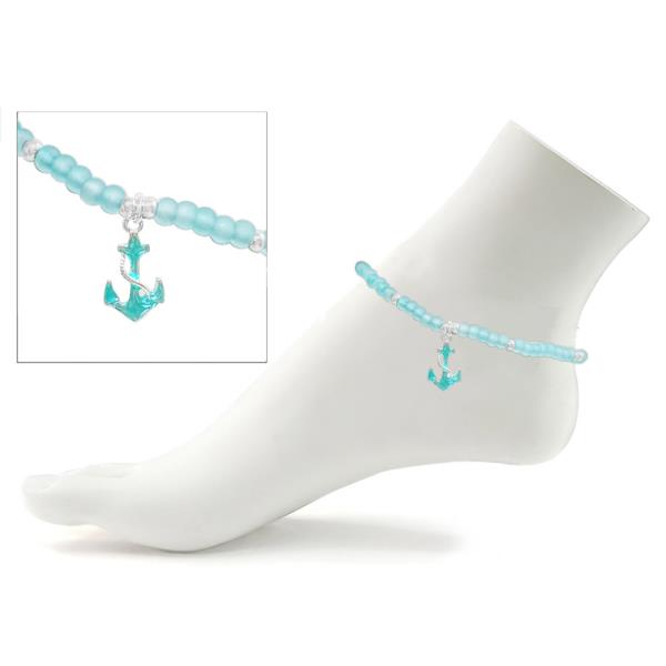 ANCHOR EPOXY GLASS BEAD ANKLET