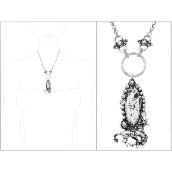 WESTERN RODIO GLASS STONE NECKLACE