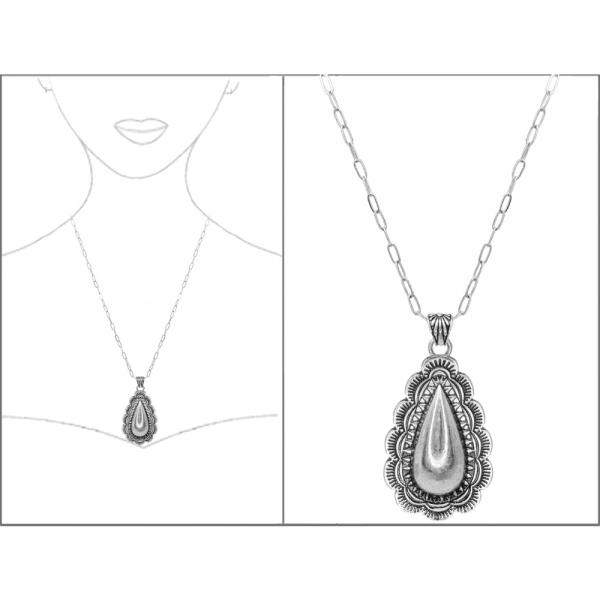 WESTERN TEARDROP PENDANT NECKLACE