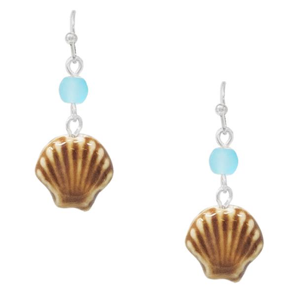 CERAMIC SEA SHELL EARRING
