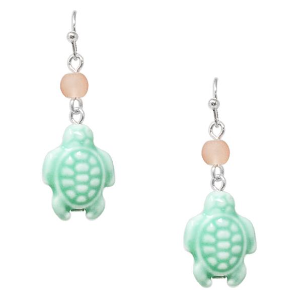 SEA TURTLE TURQUOISE CERAMIC EARRING