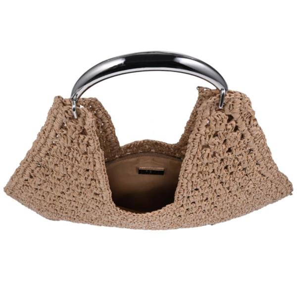 2IN1 OPEN WEAVE CROCHETED DESIGN IRIS HOBO BAG W POUCH SET