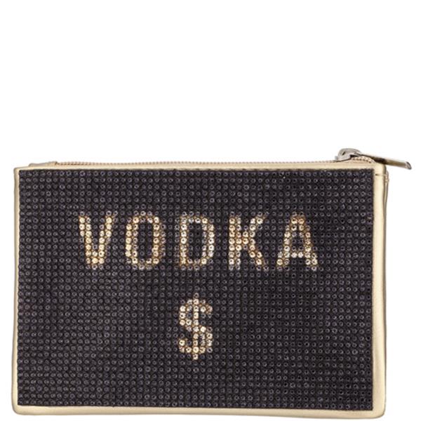 VODKA MONEY RHINESTONE COIN PURSE POUCH BAG