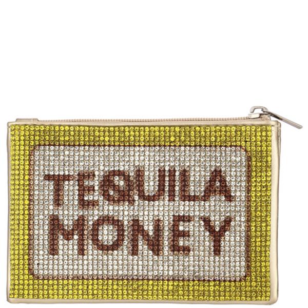 TEQUILA MONEY RHINESTONE COIN PURSE POUCH BAG