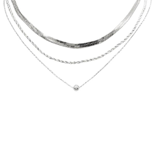 BINA308 GD BRASS- 3 LYD BALL PDT SNAKE CHAIN NECKLACE