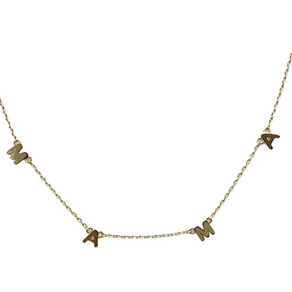 BRASS- MAMA LETTER STATION NECKLACE