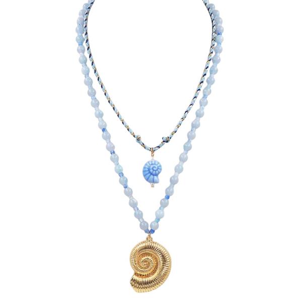 2LYD CERAMICS SHELL PDT COTTON BEAD NECKLACE