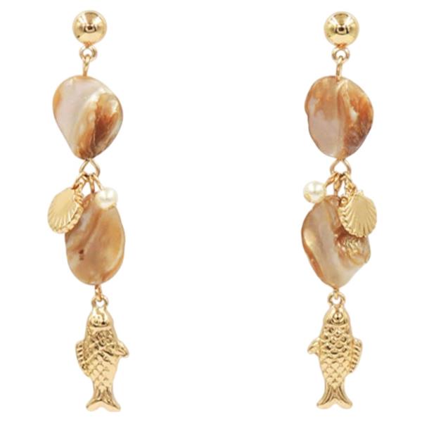 MOP FISH DROP EARRING