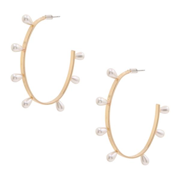 PEARL OPEN HOOP EARRING