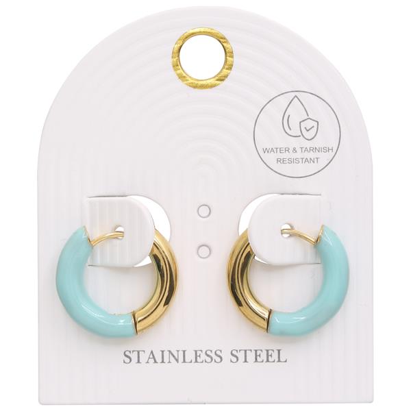 STAINLESS STEEL COLOR METAL HOOP EARRING